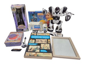 Mixed Toy & Collectible Lot  Hip Swinging Monster, Robot, Pocahontas Playset, Comics Book, Toy Truck & More