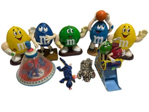 M&Ms Character Toy Lot  Wild Thing Roller Coaster, Figures, Spinning Top & TY Plush