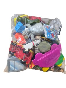 Bag of Mixed Small Toy Figures & Playset Parts  Fast Food Toys, Vehicles, Characters
