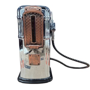 Godinger Silver Art Co. Gas Pump Alcohol Dispenser  High Octane Chrome & Copper Decor