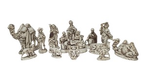 Atlantic Mold Nativity Figurine Set  14 Piece Cream & Brown Christmas Manger Scene