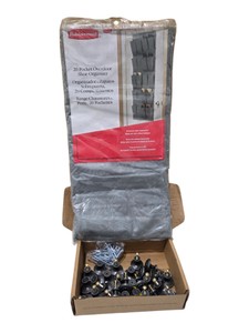 Rubbermaid 20-Pocket Overdoor Shoe Organizer & Black Cabinet Knobs Hardware Lot
