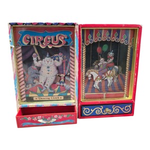 Vintage Circus Musical Boxes Lot Of 2  Dancing Clown & French Can Can Japan