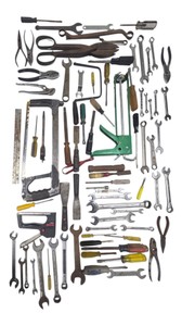 Large Mixed Hand Tool Lot  Wrenches, Screwdrivers, Pliers, Hacksaws, Staple Gun & More