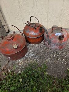 3- Metal 2 Gallon Gas Cans