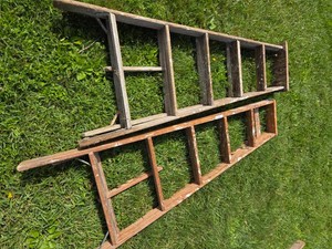 2- Wood 6 Step Ladders