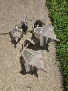 3 Vintage Aluminum House Lights
