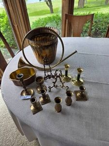 Brass Candle Stick Holders & Bowls