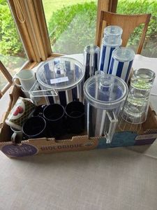 Vintage Plastic Lemonade Set & Coffee Mugs