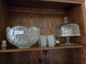Glass Punch Bowl & Glasses