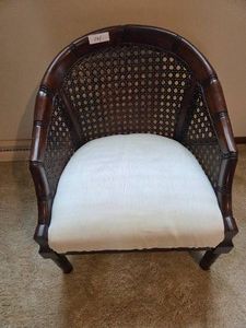 Brown Wicker Back Accent Chair