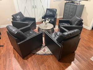 5 Faux Leather Club Chairs
