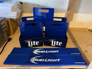 Miller Lite Condiment Caddies & Bud Light Bar Spill Mats