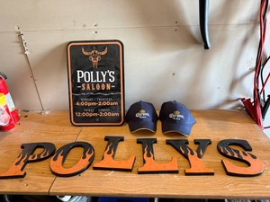Pollys Saloon Sign & Letters, New Corona Extra Caps