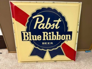 Vintage Pabst Blue Ribbon Illuminated Bar Sign Face 4 x 4