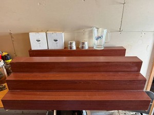 Back Bar 3 Tier Risers, Glass Miller Lite Pitcher, Salt Rimmers