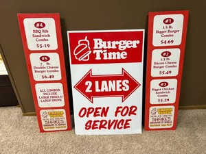Vintage Burger Time Signs