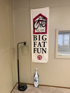 Fat Tire Amber Ale Banner, Captain Morgan Metal Sign & Floor Lamp