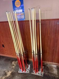 2 Racks of Pool Cues