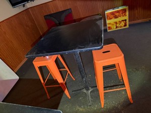 High Top Table & 2 Metal Stools