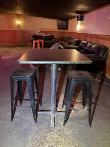 High Top Table & 2 Metal Stools