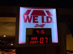 Budweiser We I.D. Light Up Sign 20 x 18