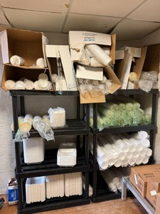 2 Plastic Shelving Units & Contents