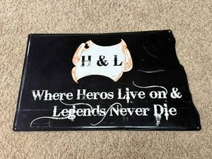 H & L Hand Painted North Dakota Shaped Sign