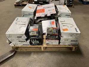 Massive Pallet of Brand Name Misc Faucets, Showers, Fixtures, Towel Bars, Bathroom Fans, Ceiling Fans, Lights, and More Parts Only (Lot Great for eBay Sellers) (Internal lot #33)