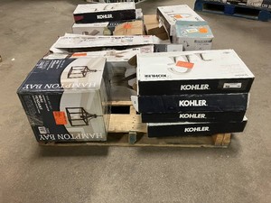 Massive Pallet of Brand Name Misc Faucets, Showers, Fixtures, Towel Bars, Bathroom Fans, Ceiling Fans, Lights, and More Parts Only (Lot Great for eBay Sellers) (Internal lot #34)