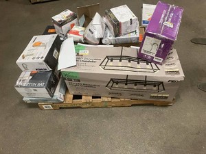 Massive Pallet of Brand Name Misc Faucets, Showers, Fixtures, Towel Bars, Bathroom Fans, Ceiling Fans, Lights, and More Parts Only (Lot Great for eBay Sellers) (Internal lot #43)