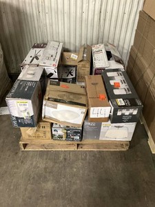 Massive Pallet of Brand Name Misc Faucets, Showers, Fixtures, Towel Bars, Bathroom Fans, Ceiling Fans, Lights, and More Parts Only (Lot Great for eBay Sellers) (Internal lot #44)