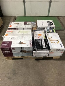 Massive Pallet of Brand Name Misc Faucets, Showers, Fixtures, Towel Bars, Bathroom Fans, Ceiling Fans, Lights, and More Parts Only (Lot Great for eBay Sellers) (Internal lot #49)