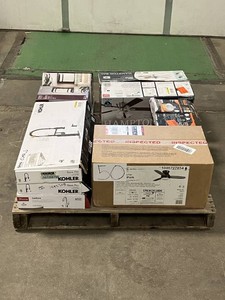 Massive Pallet of Brand Name Misc Faucets, Showers, Fixtures, Towel Bars, Bathroom Fans, Ceiling Fans, Lights, and More Parts Only (Lot Great for eBay Sellers) (Internal lot #50)