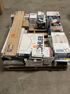 Massive Pallet of Brand Name Misc Faucets, Showers, Fixtures, Towel Bars, Bathroom Fans, Ceiling Fans, Lights, and More Parts Only (Lot Great for eBay Sellers) (Internal lot #51)