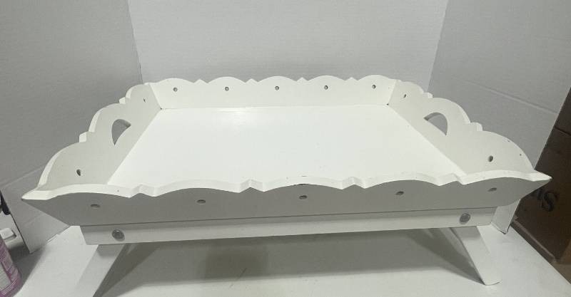 Cute Collapsible Wooden Serving Tray. Breakfast in Bed Anyone