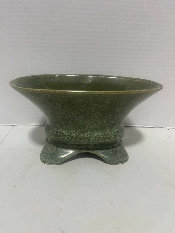 Vintage Brush Pottery Kidney Shaped Planter Speckled Glaze