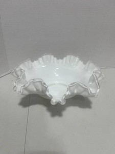 Fenton Silver Crest Milk Glass Bowl