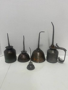 Lot of Vintage Thumb Oil Cans