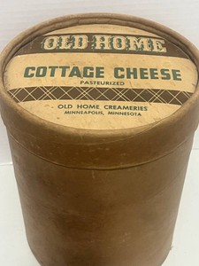 Vintage Paper Old Home Cottage Cheese 10lb Container