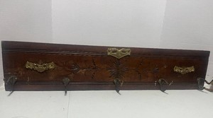 Beautiful Antique Coat Hanger Made from Spoon Carved Drawer Front