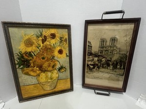 Sunflower Painting and Serving Tray with Picture