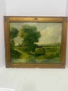 Vintage Framed Print Sunday Morning by Hudson River School Artist Asher Brown Durand