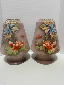 Two 14 Stoneware Nippon Vases. Very Heavy. Hand Painted. Unmarked