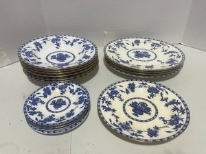 Vintage Minton Delft Dishes6 Soup Bowls, 4 Dinner Plates, 1 Salad Plate, 4 Saucers