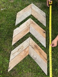 Set of 3 Reclaimed Barn Wood Chevron Wall Art Panels by Local Artist BJ Pollard  Rustic Farmhouse Dcor