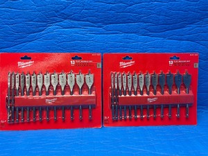 Milwaukee 13-Pc Flat Boring Spade Bit Set 48-27-1520 - NEW LOT OF 2 - Sealed