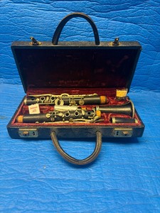 Antique Graslitz Bohemia Wood Bb Clarinet in Original Case