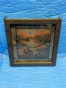 Terry Redlin Canada Geese Farm Scene Stained-Glass-Style Hanging Art