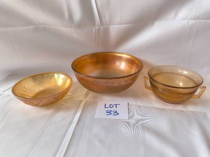 VINTAGE Imperial Marigold Carnival Glass Pieces- Lot of 3